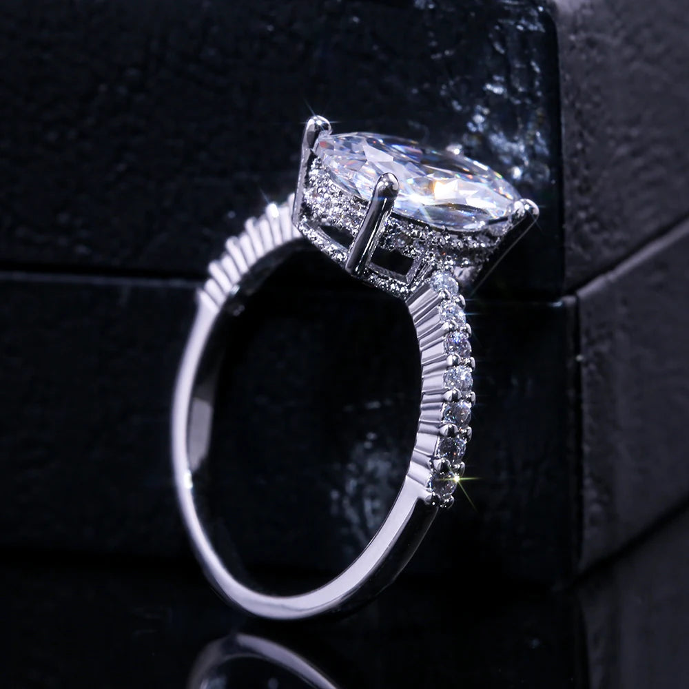 Oval Finger Ring Band Dazzling Brilliant