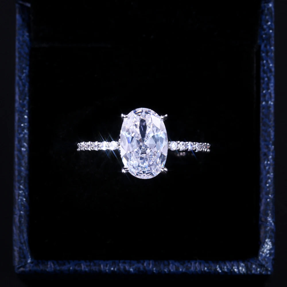 Oval Finger Ring Band Dazzling Brilliant