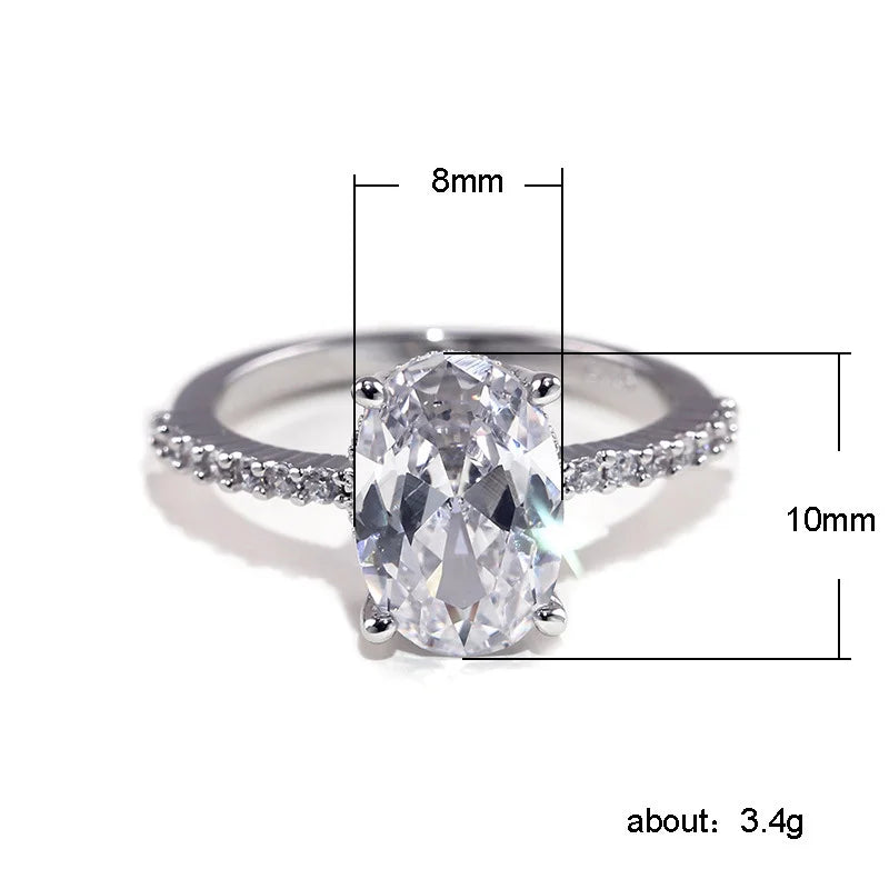 Oval Finger Ring Band Dazzling Brilliant