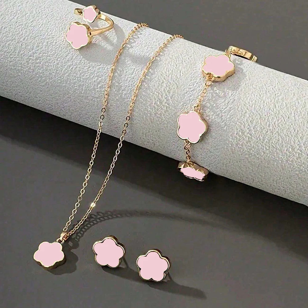 Lucky Five-petal Flower Five-leaf Clover Bracelet