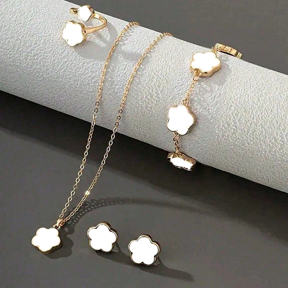 Lucky Five-petal Flower Five-leaf Clover Bracelet