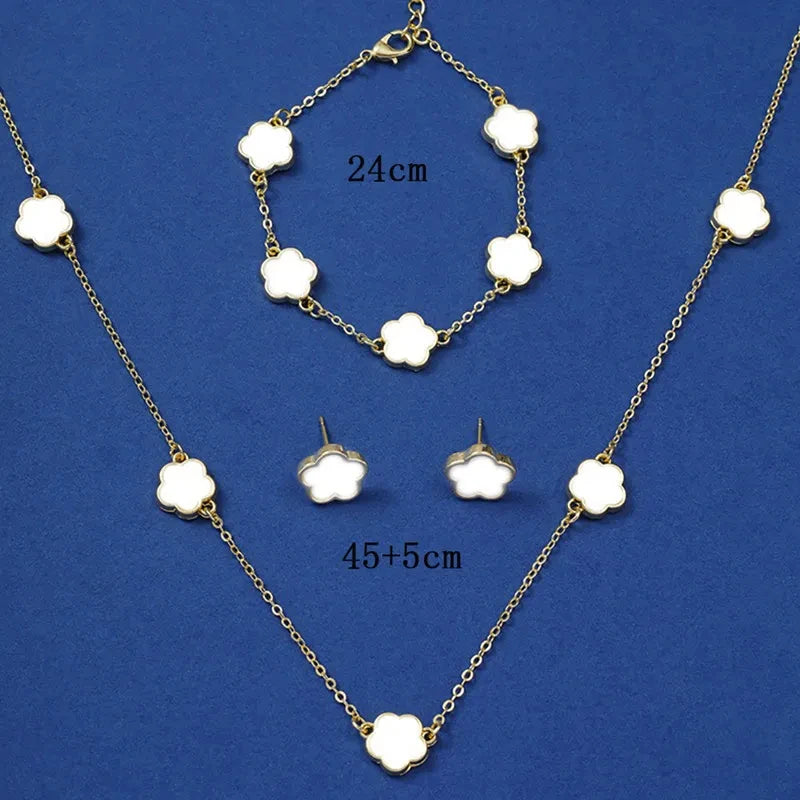 Lucky Five-petal Flower Five-leaf Clover Bracelet