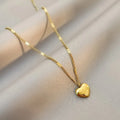 Peach Heart Engraved Love Collarbone