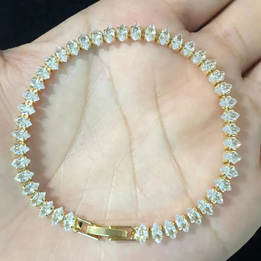 Luxury Roman Crystal Geometric Chain Bracelets