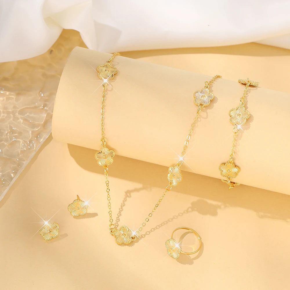 Lucky Five-petal Flower Five-leaf Clover Bracelet