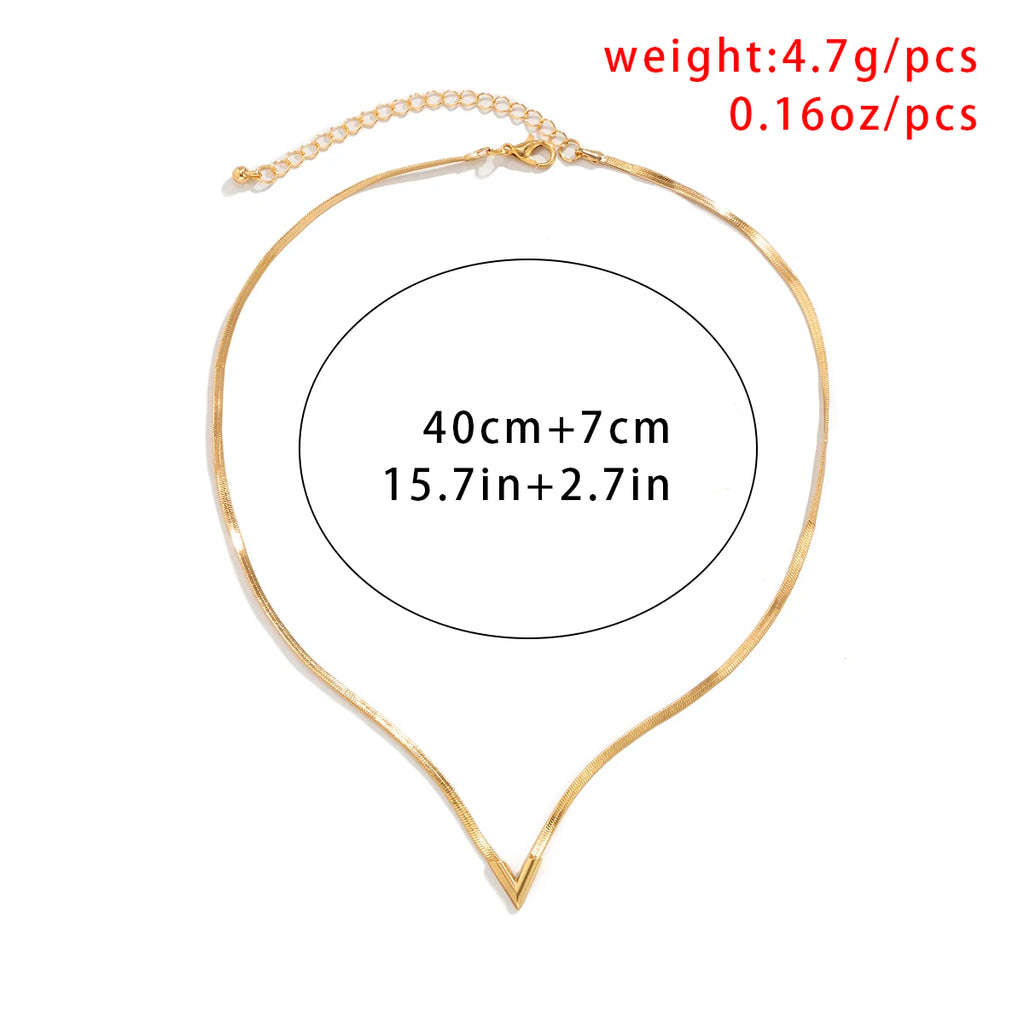 Flat Snake Clavicle Chain Necklace