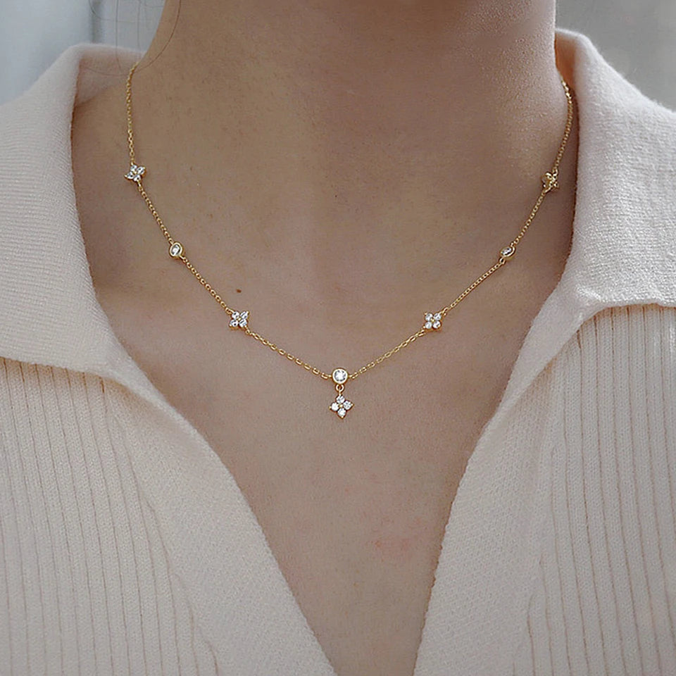 Four-leaf Flower Chain Necklace