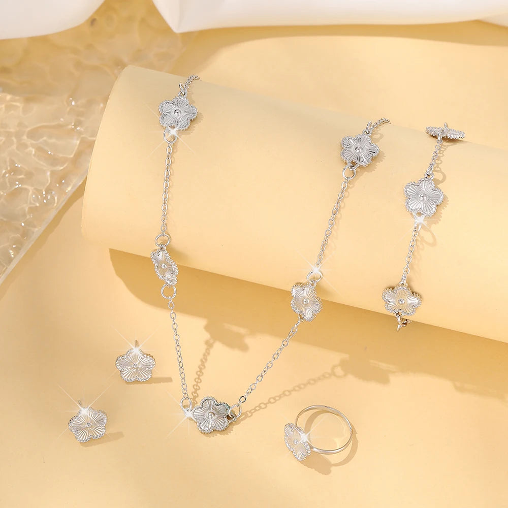 Lucky Five-petal Flower Five-leaf Clover Bracelet