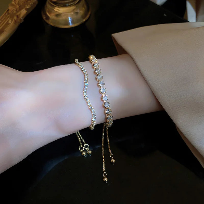 Wave Geometry Adjustable Bracelet Bangle