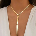 Sexy Goth Adjustable Flat Snake Long Chain Necklace