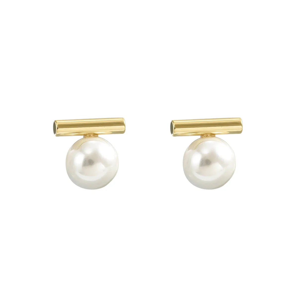 Pearl Stud Earrings Gold