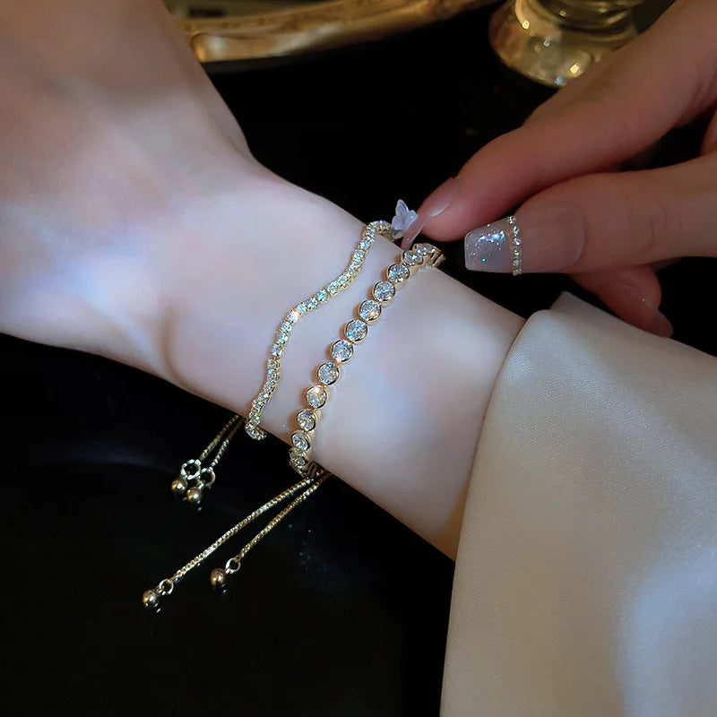 Wave Geometry Adjustable Bracelet Bangle