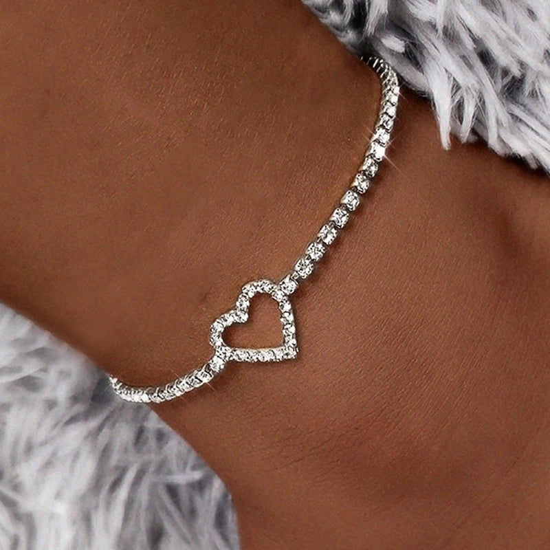 Rhinestone Chain Women's Anklets