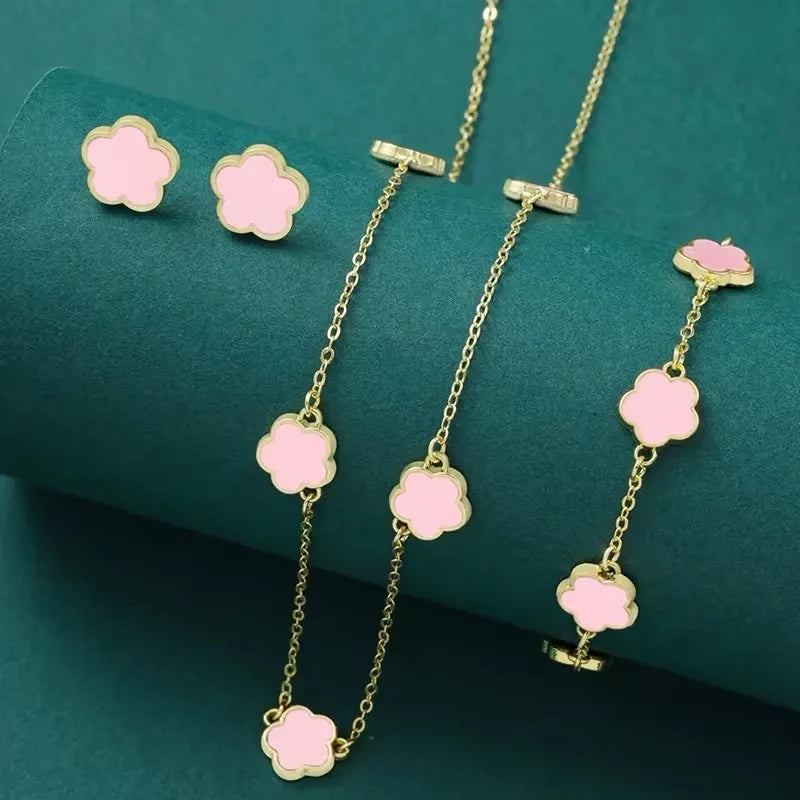 Lucky Five-petal Flower Five-leaf Clover Bracelet
