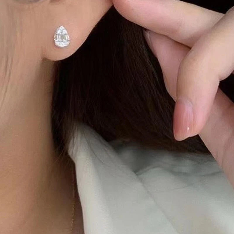 Water Drop Shaped Stud Earrings Luxury