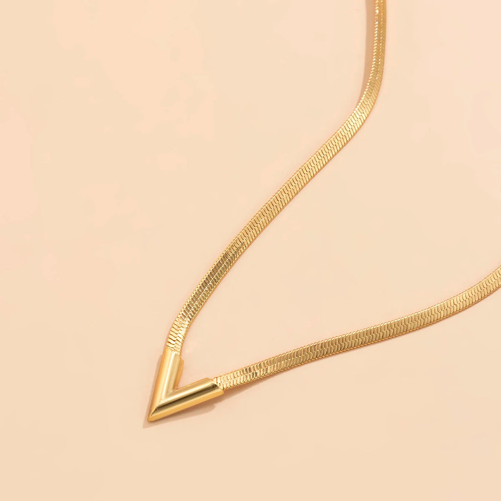 Flat Snake Clavicle Chain Necklace