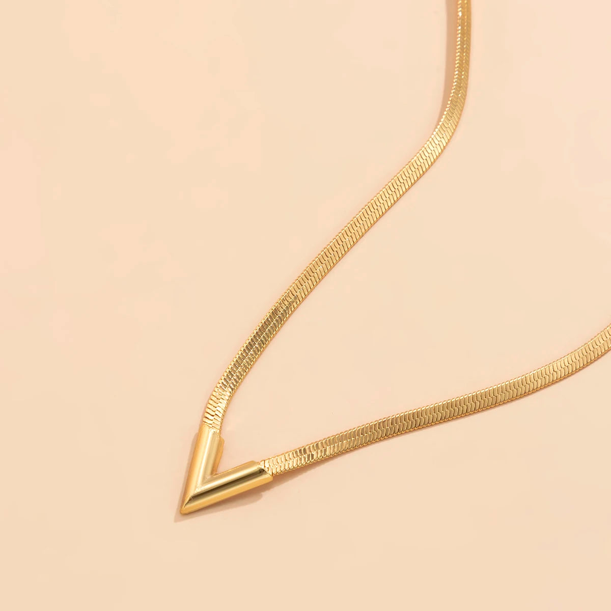 Flat Snake Clavicle Chain Necklace