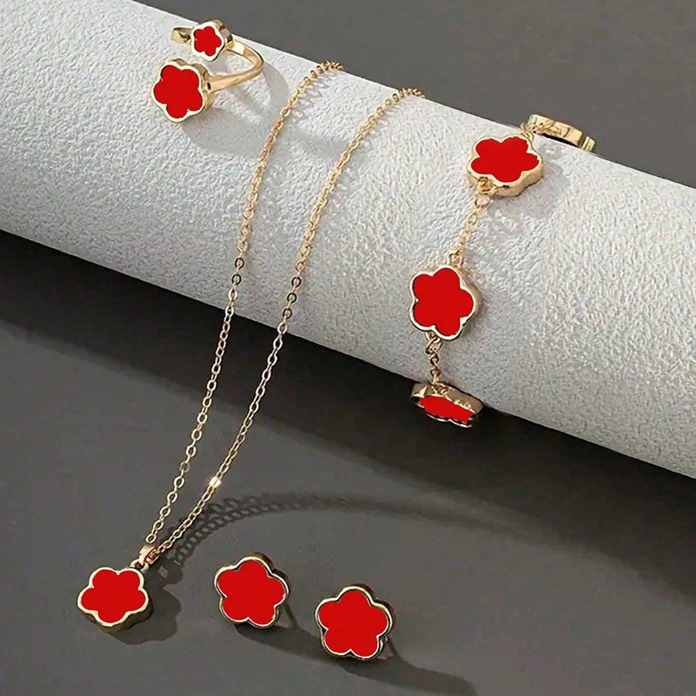 Lucky Five-petal Flower Five-leaf Clover Bracelet